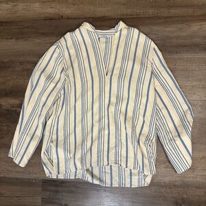 Zara Blue and Cream Striped Blouse